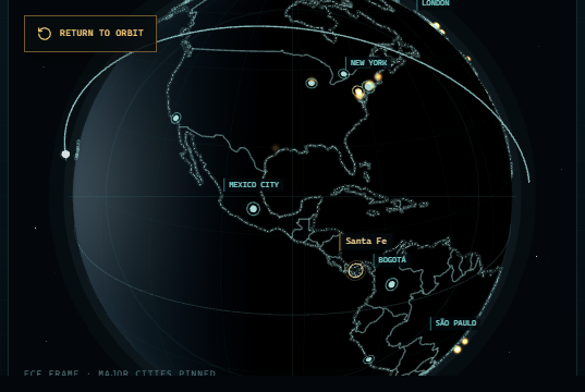 YTS Orbital Earth view centered on North and South America