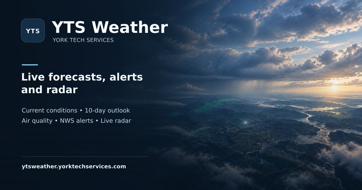 YTS Weather with live forecasts, alerts, air quality, and radar