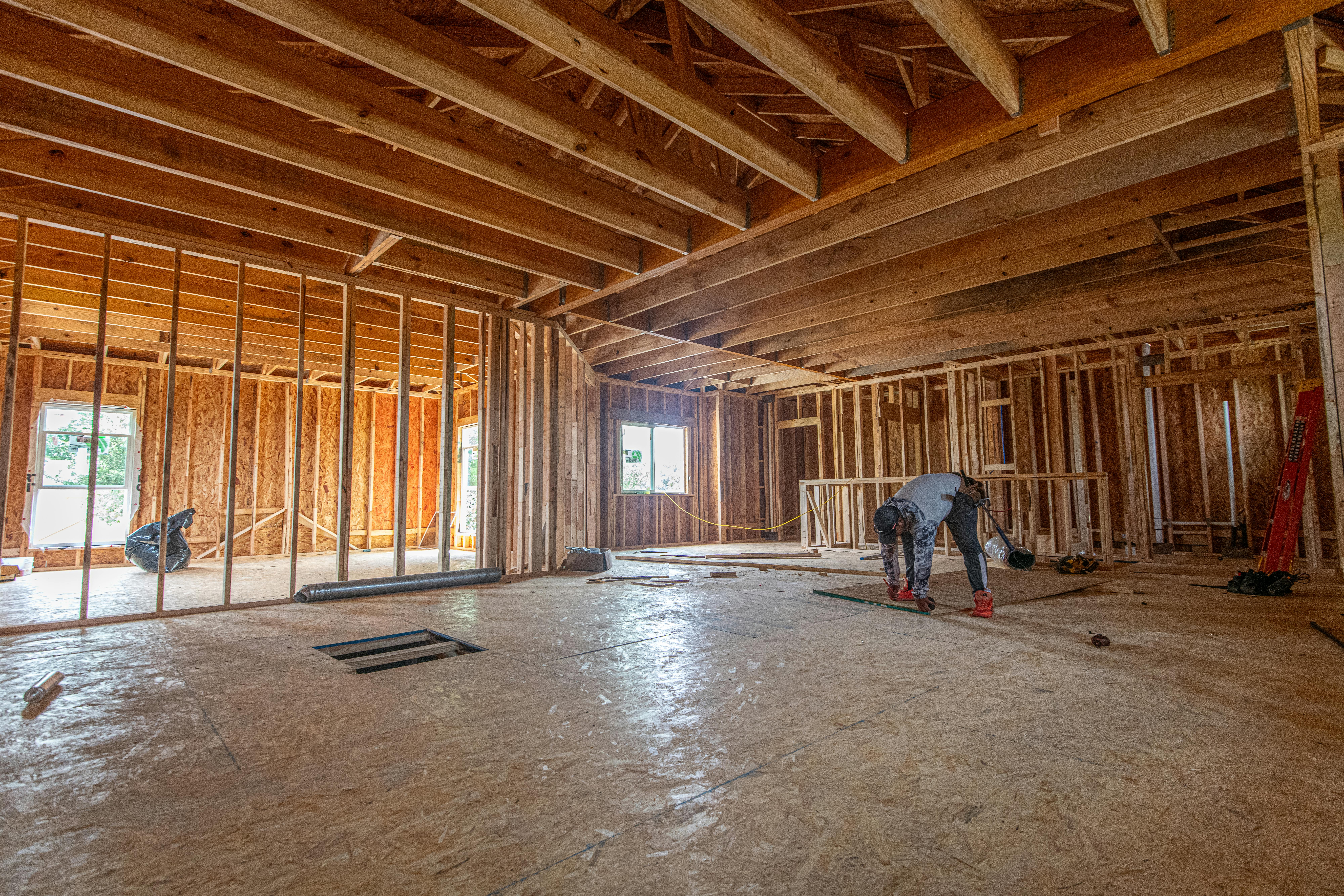 Residential home during construction