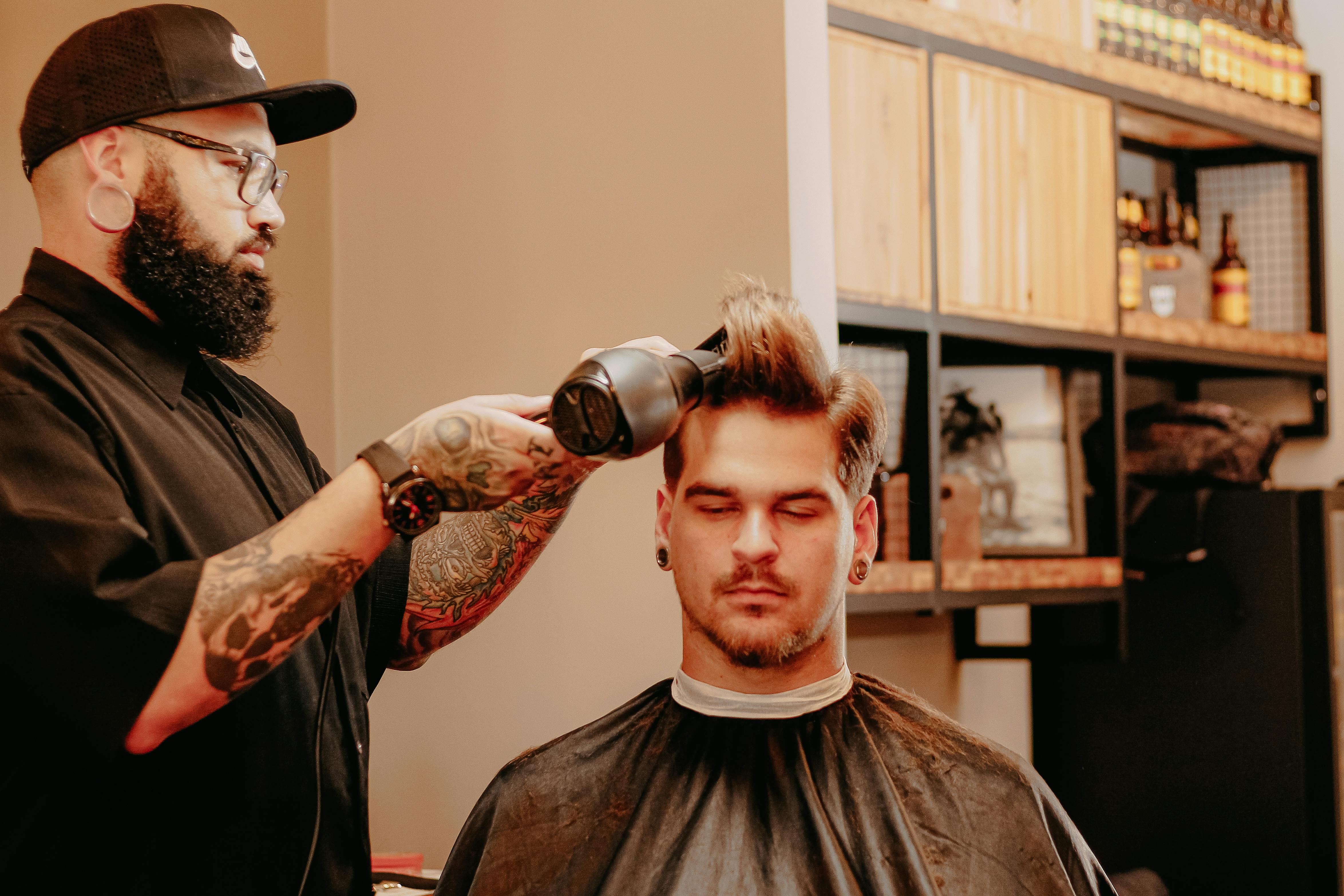 Men's precision barber-style cut
