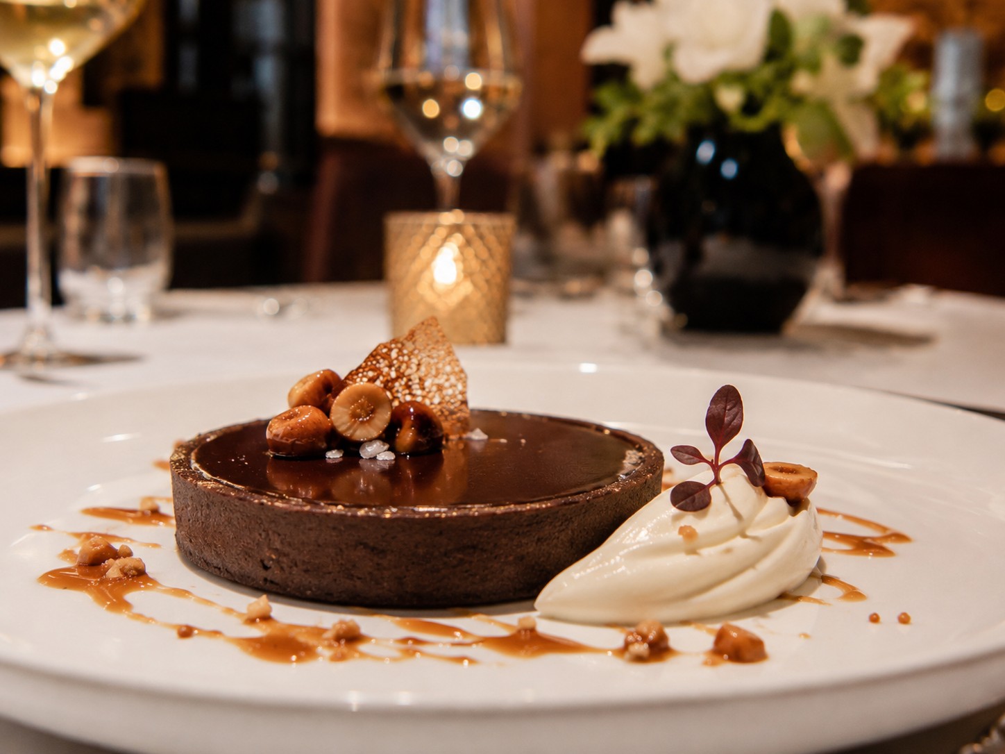 Dark chocolate ganache tart at Forte Kitchen and Bar