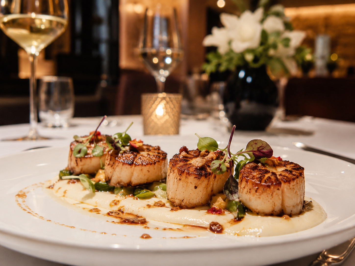 Seared diver scallops at Forte Kitchen and Bar